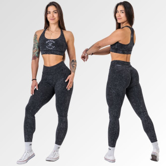 NEBBIA - Washed sportovní podprsenka se střední podporou GOLDEN AGE 778 (black)