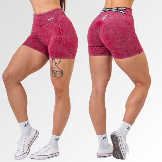 NEBBIA - Washed legínové šortky s vysokým pasem HERITAGE 780 (red)