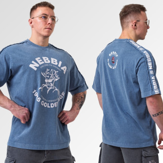 NEBBIA - Washed oversized tričko GOLDEN AGE 790 (blue)
