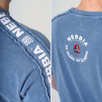 NEBBIA - Washed oversized tričko GOLDEN AGE 790 (blue)