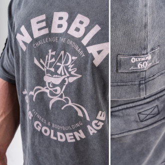 NEBBIA - Washed oversized tričko GOLDEN AGE 790 (black)