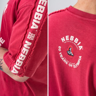 NEBBIA - Washed oversized tričko GOLDEN AGE 790 (red)