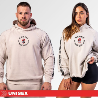 NEBBIA - Unisex washed mikina s kapucí HERITAGE 793 (light grey)