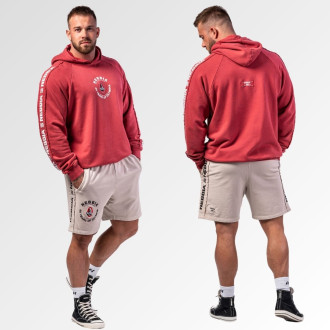NEBBIA - Unisex washed mikina s kapucí HERITAGE 793 (red)