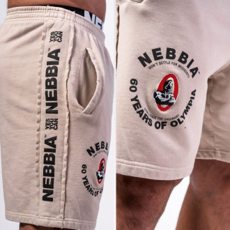 NEBBIA - Washed teplákové šortky LEGEND 786 (light grey)