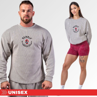 NEBBIA - Unisex oversized mikina bez kapuce SIGNATURE 797 (light grey)