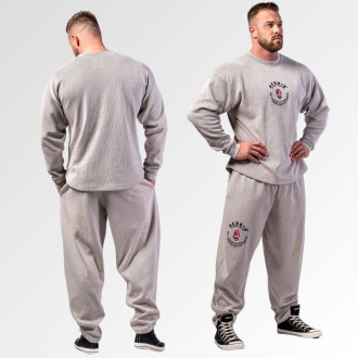 NEBBIA - Unisex oversized mikina bez kapuce SIGNATURE 797 (light grey)