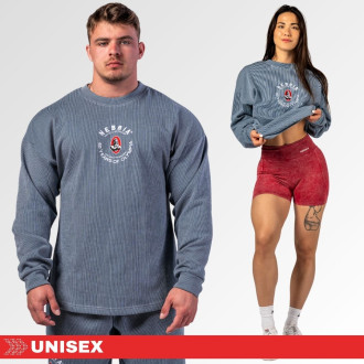 NEBBIA - Unisex oversized mikina bez kapuce SIGNATURE 797 (blue)