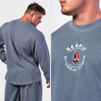 NEBBIA - Unisex oversized mikina bez kapuce SIGNATURE 797 (blue)