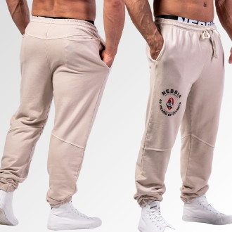 NEBBIA - Washed tepláky s kapsami LEGEND 795 (light grey)
