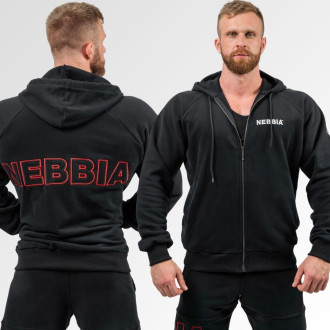 NEBBIA - Dlouhá mikina na zip BEYOND ORDINARY 707 (black)