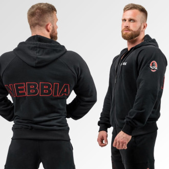 NEBBIA - Dlouhá mikina na zip BEYOND ORDINARY 707 (black)