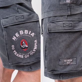 NEBBIA - Washed volné cargo šortky LEGACY 787 (black)