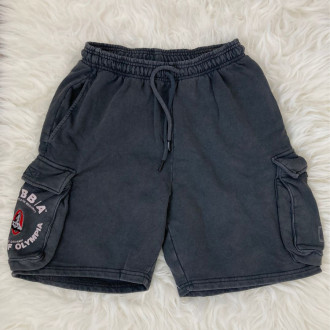 NEBBIA - Washed volné cargo šortky LEGACY 787 (black)