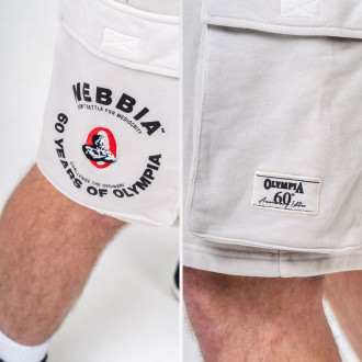 NEBBIA - Washed volné cargo šortky LEGACY 787 (light grey)