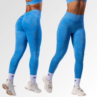 NEBBIA - Bezešvé legíny s vysokým pasem MAXIMUM PUSH-UP 302 (blue)