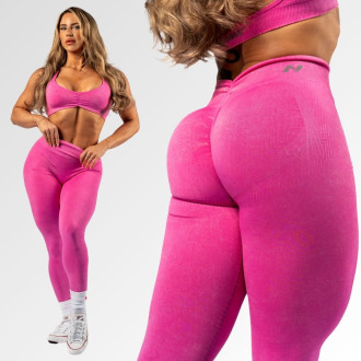 NEBBIA - Bezešvé legíny s vysokým pasem MAXIMUM PUSH-UP 302 (pink)