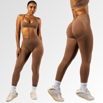 NEBBIA - Bezešvé legíny s vysokým pasem MAXIMUM PUSH-UP 302 (brown)