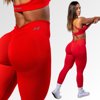 NEBBIA - Bezešvé legíny s vysokým pasem MAXIMUM PUSH-UP 302 (red)
