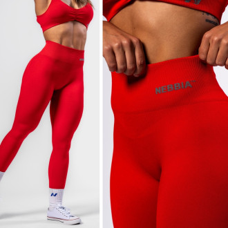 NEBBIA - Bezešvé legíny s vysokým pasem MAXIMUM PUSH-UP 302 (red)