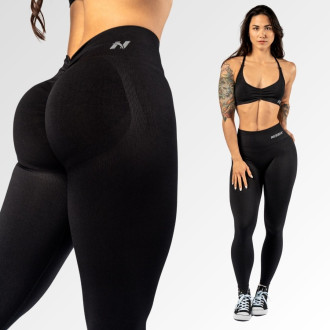 NEBBIA - Bezešvé legíny s vysokým pasem MAXIMUM PUSH-UP 302 (black)