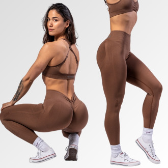 NEBBIA - Bezešvé push-up legíny s vysokým pasem TOTALLY SEAMLESS 303 (brown)