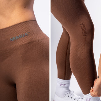 NEBBIA - Bezešvé push-up legíny s vysokým pasem TOTALLY SEAMLESS 303 (brown)