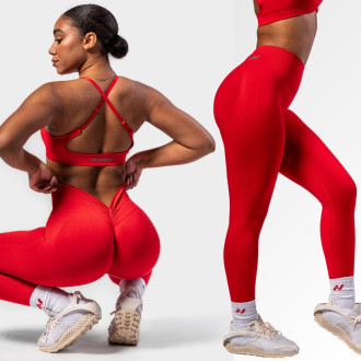 NEBBIA - Bezešvé push-up legíny s vysokým pasem TOTALLY SEAMLESS 303 (red)