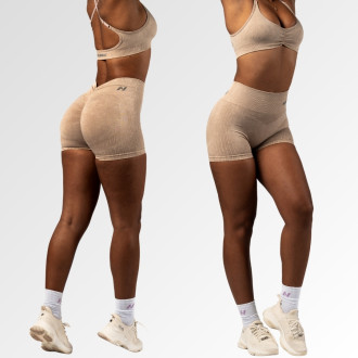 NEBBIA - Bezešvé push-up šortky s vysokým pasem TOTALLY SEAMLESS 304 (cream)