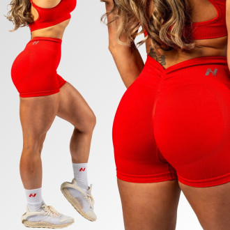 NEBBIA - Bezešvé push-up šortky s vysokým pasem TOTALLY SEAMLESS 304 (red)