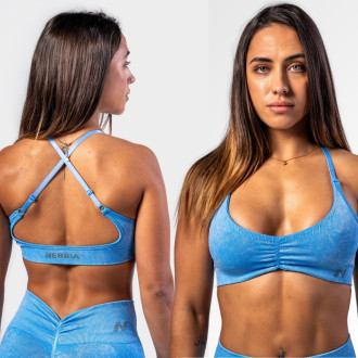 NEBBIA - Sportovní podprsenka se střední oporou  TOTALLY SEAMLESS 305 (blue)