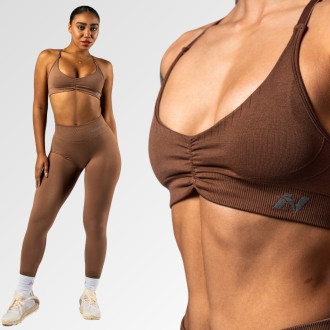NEBBIA - Sportovní podprsenka se střední oporou  TOTALLY SEAMLESS 305 (brown)