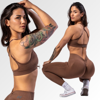 NEBBIA - Sportovní podprsenka se střední oporou  TOTALLY SEAMLESS 305 (brown)