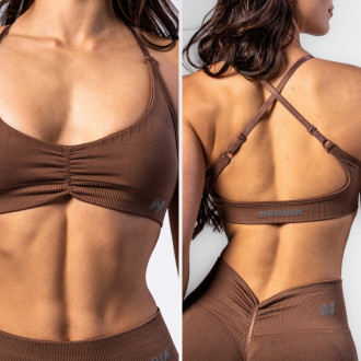 NEBBIA - Sportovní podprsenka se střední oporou  TOTALLY SEAMLESS 305 (brown)