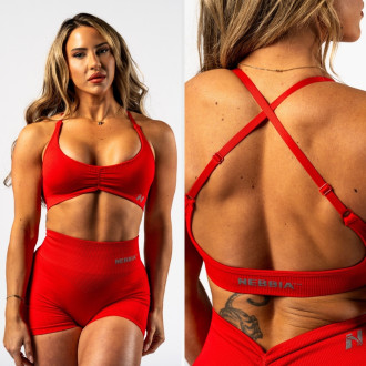 NEBBIA - Sportovní podprsenka se střední oporou  TOTALLY SEAMLESS 305 (red)