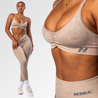 NEBBIA - Sportovní podprsenka se střední oporou  TOTALLY SEAMLESS 305 (cream)