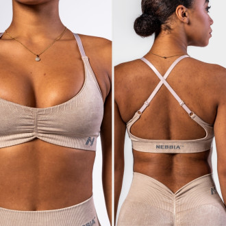 NEBBIA - Sportovní podprsenka se střední oporou  TOTALLY SEAMLESS 305 (cream)