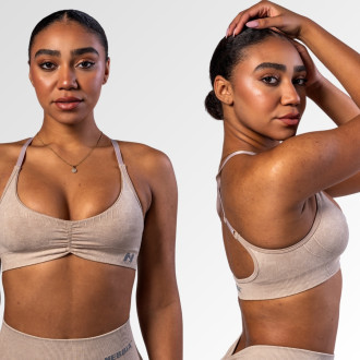 NEBBIA - Sportovní podprsenka se střední oporou  TOTALLY SEAMLESS 305 (cream)