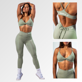 NEBBIA - Sportovní podprsenka se střední oporou TWIST-KNOT 423 (light green)