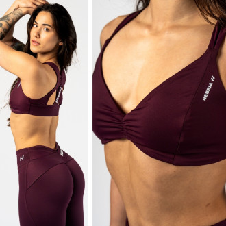 NEBBIA - Sportovní podprsenka STRONG BEAUTY 424 (dark red)