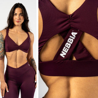 NEBBIA - Sportovní podprsenka STRONG BEAUTY 424 (dark red)