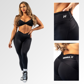 NEBBIA - Tvarující legíny s V-shaped pasem STRONG BEAUTY 425 (black)