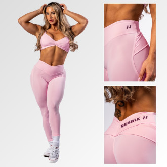 NEBBIA - Tvarující legíny s V-shaped pasem STRONG BEAUTY 425 (pink)