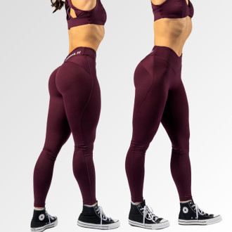 NEBBIA - Tvarující legíny s V-shaped pasem STRONG BEAUTY 425 (dark red)
