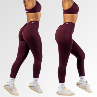 NEBBIA - Tvarující legíny se šněrováním STRONG BEAUTY 426 (dark red)