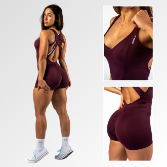 NEBBIA - Tvarující fitness overal STRONG BEAUTY 427 (dark red)