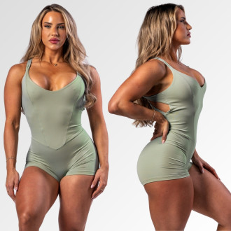 NEBBIA - Tvarující fitness overal STRONG BEAUTY 427 (light green)