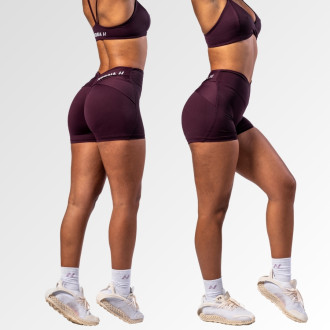 NEBBIA - Tvarující šortky s V-shaped pasem STRONG BEAUTY 428 (dark red)