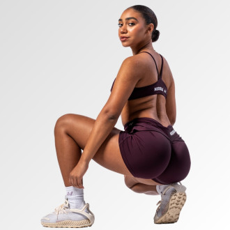 NEBBIA - Tvarující šortky s V-shaped pasem STRONG BEAUTY 428 (dark red)