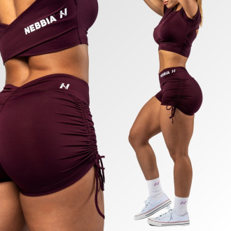 NEBBIA - Push-up šortky se šněrováním STRONG BEAUTY 429 (dark red)